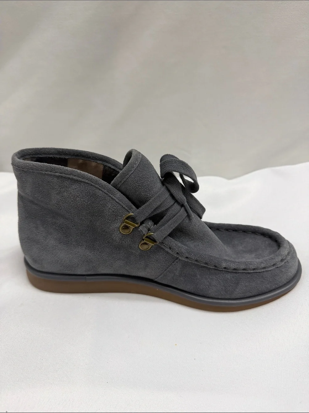 Lucky Brand Gray Suede Chukka Mule Boots